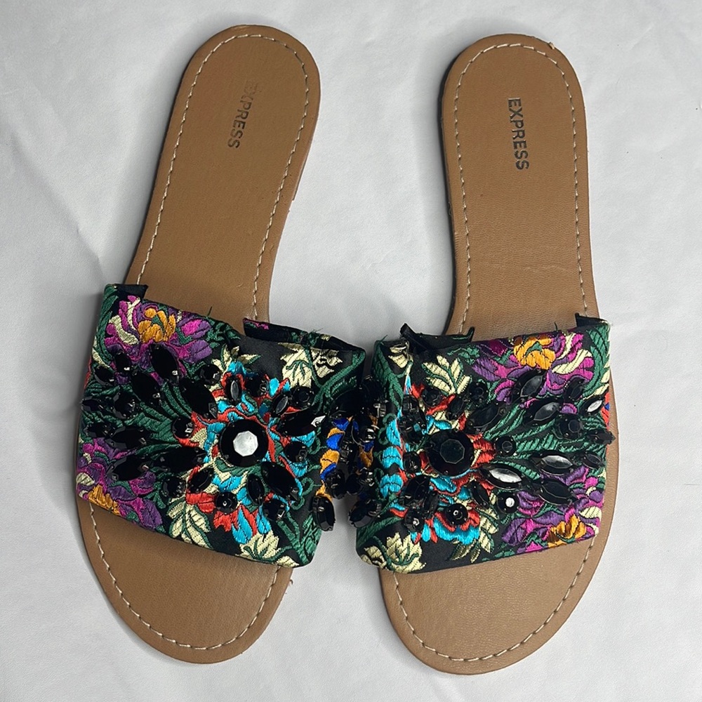 Express Floral+Crystal Sandals